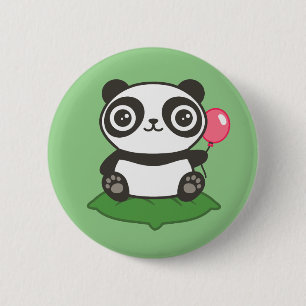 Niedliche Panda-Illustration Button