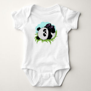 Niedliche Panda-individuelle Name-Kleidung Baby Strampler