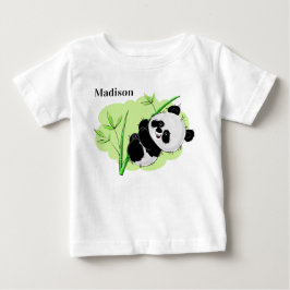 Niedliche Panda-individuelle Name-Kleidung Baby T-shirt