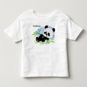 Niedliche Panda-individuelle Name-Kleidung Kleinkind T-shirt