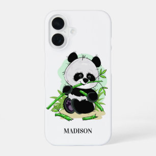 Niedliche Panda individuelle Name-Telefonfälle iPhone 16 Hülle