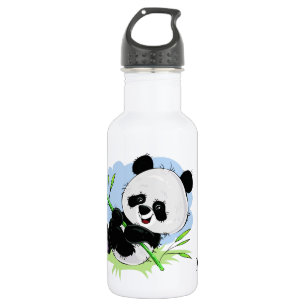 Niedliche Panda individuelle Name Wasserflaschen Edelstahlflasche