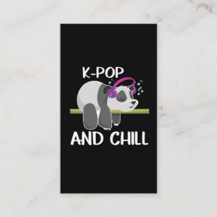 Niedliche Panda Kopfhörer Korea Pop Lover K-Pop M Visitenkarte