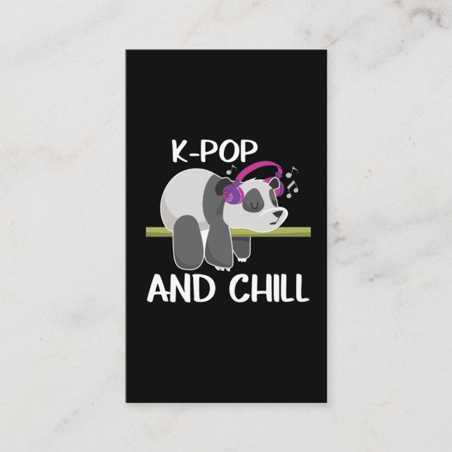 Niedliche Panda Kopfhörer Korea Pop Lover K-Pop Mu Visitenkarte (Vorderseite)