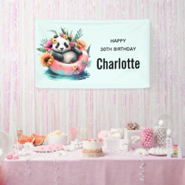 Niedliche Panda-Kühlung in einer Innentröhre Gebur Banner