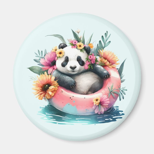 Niedliche Panda-Kühlung in einer Innentröhre Magnet (Vorne)