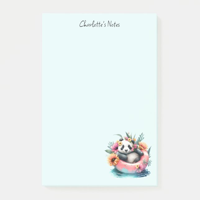 Niedliche Panda-Kühlung in einer Innentröhre Post-it Klebezettel (Vorderseite)