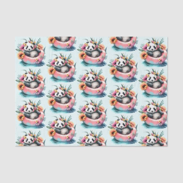 Niedliche Panda-Kühlung in einer Innentröhre Seidenpapier (Vorderseite)