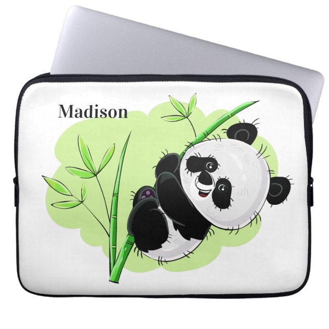 Niedliche Panda-Name-Laptophülsen Laptopschutzhülle (Vorderseite)