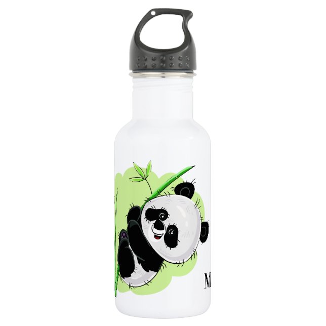 Niedliche Panda-Name-Wasserflaschen Edelstahlflasche (Vorderseite)