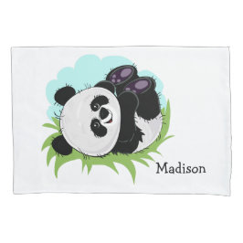 Niedliche Panda-Namekissenbezüge Kissenbezug