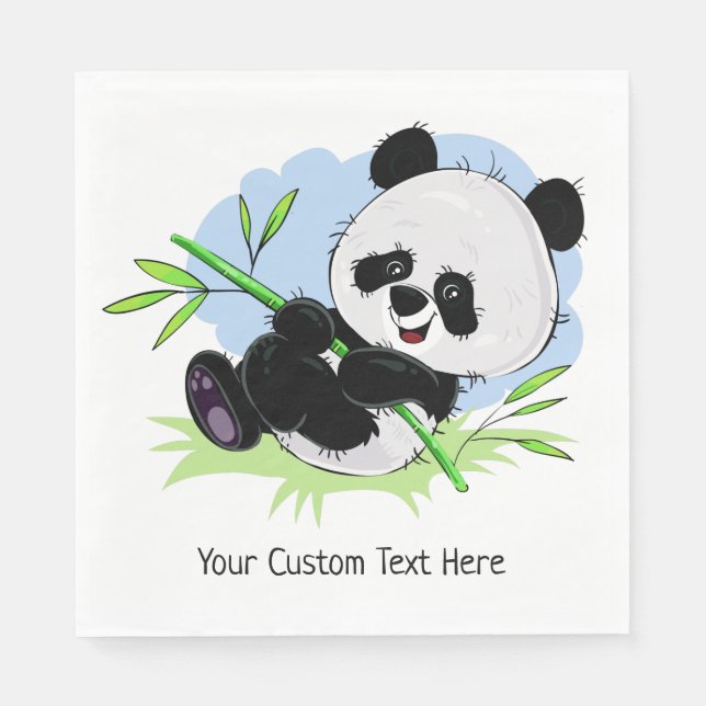 Niedliche Panda-Papierservietten Serviette (Vorderseite)