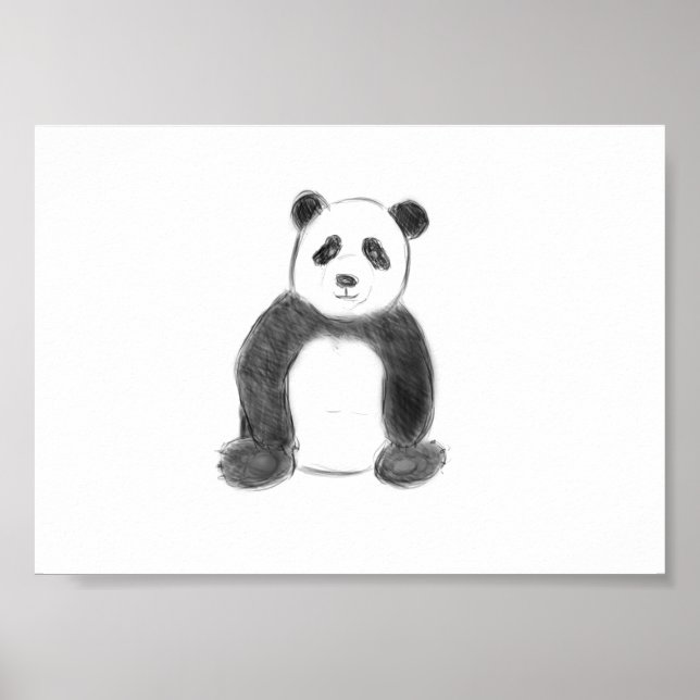 Niedliche Panda-Skizze Poster (Vorne)