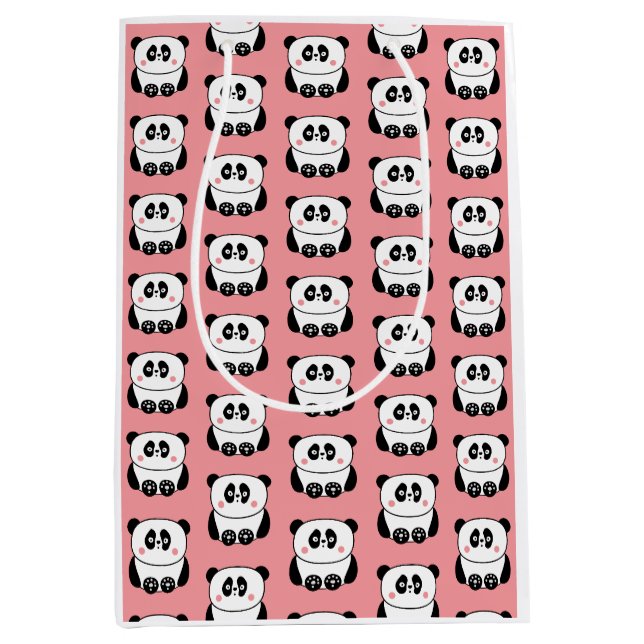 Niedliche Panda-Tasche im kawaii-Stil Mittlere Geschenktüte (Vorderseite)