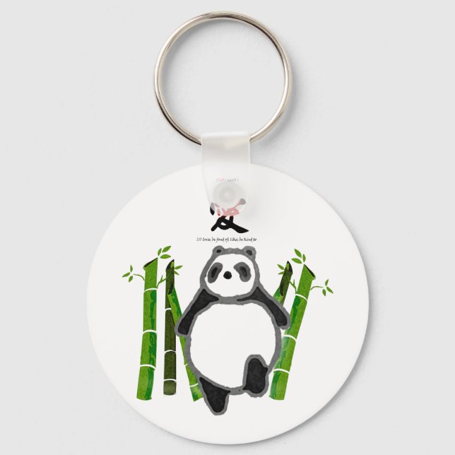 Niedliche Panda-Tinte zeichnend Schlüsselanhänger (Vorderseite)