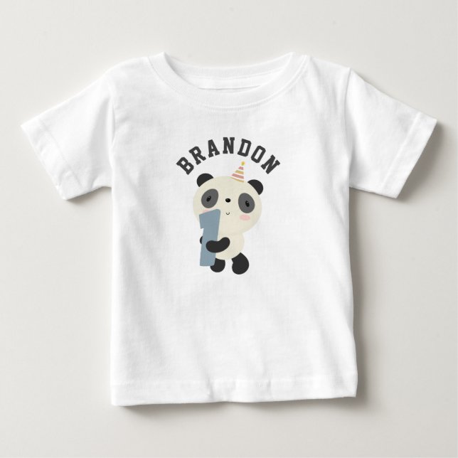 Niedliche Panda zum Geburtstag Baby T-shirt (Vorderseite)