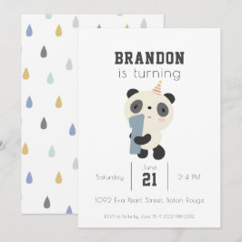 Niedliche Panda zum Geburtstag Einladung