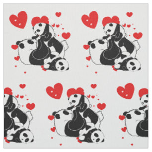 Niedliche Pandas-Familie Stoff