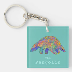 Niedliche Pangolin-farbige Abbildung Schlüsselanhänger