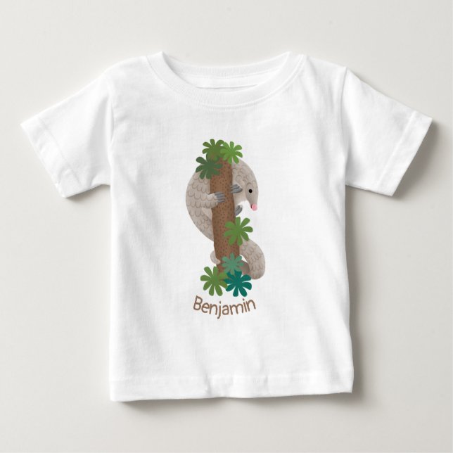 Niedliche Pangolin-Vorführung Baby T-shirt (Vorderseite)