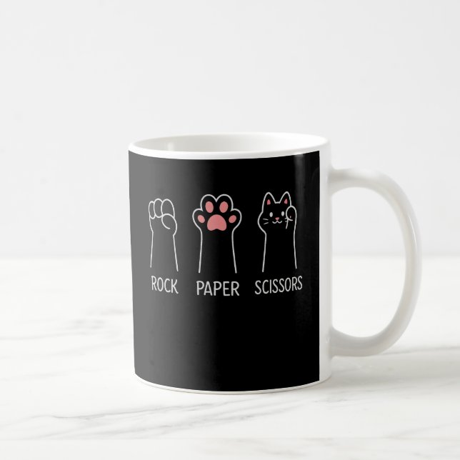 Niedliche Papierschere mit Katzenpfoten Kaffeetasse (Rechts)