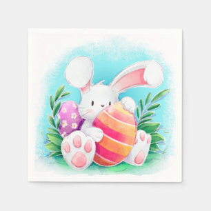 Niedliche Papierserviette Osterhasewatercolor- 