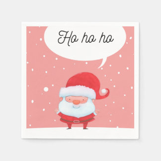 niedliche Papierservietten aus Santa von einem Tra