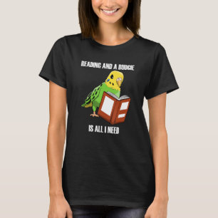 Niedliche Parakeet-Budgie und Lesebücher T-Shirt