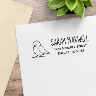 Niedliche Parakeet Parrot Bird-Adresse Gummistempel