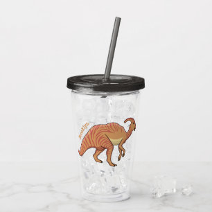 Niedliche Parasaurolophus-Dinosaurier-Cartoon-Abbi Acryltrinkbecher