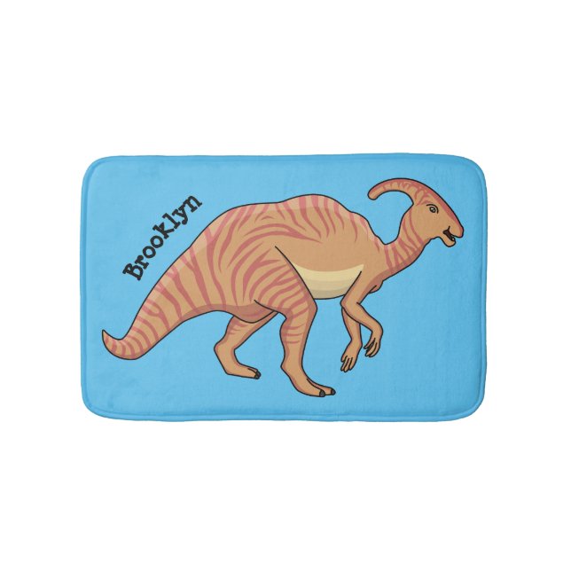 Niedliche Parasaurolophus-Dinosaurier-Cartoon-Abbi Badematte (Vorderseite)