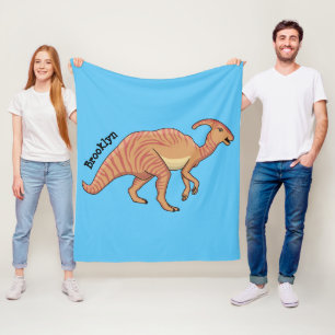 Niedliche Parasaurolophus-Dinosaurier-Cartoon-Abbi Fleecedecke
