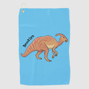 Niedliche Parasaurolophus-Dinosaurier-Cartoon-Abbi Golfhandtuch