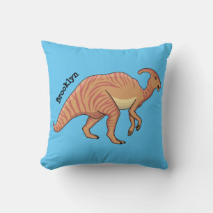 Niedliche Parasaurolophus-Dinosaurier-Cartoon-Abbi Kissen