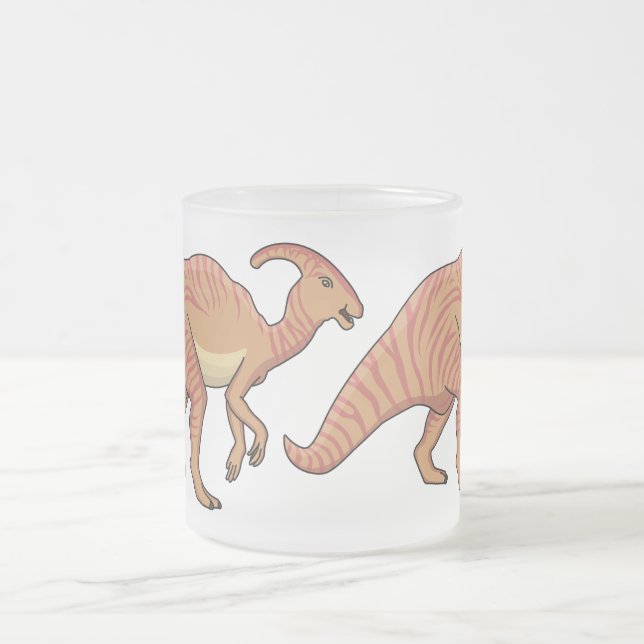 Niedliche Parasaurolophus-Dinosaurier-Cartoon-Abbi Mattglastasse (Mittel)