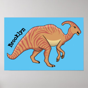 Niedliche Parasaurolophus-Dinosaurier-Cartoon-Abbi Poster