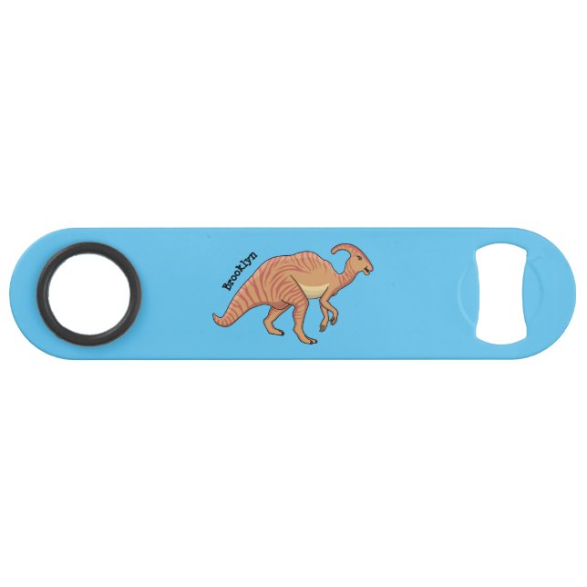 Niedliche Parasaurolophus-Dinosaurier-Cartoon-Abbi Speed Flaschenöffner (Vorderseite (Horizontal))