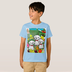 Niedliche Park Welpen, wo Blume und Spaß kollidier T-Shirt