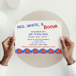 Niedliche Party Einladung vom 4. Juli