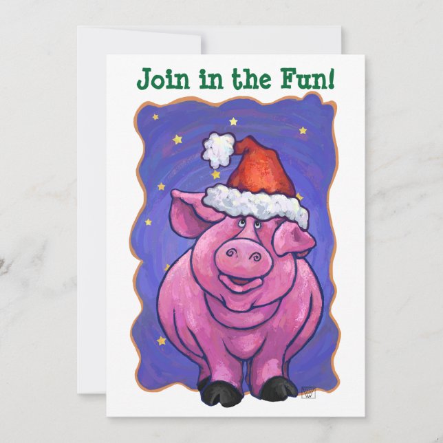 Niedliche Party für Schweine Einladung (Vorderseite)