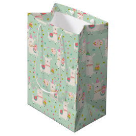 Niedliche Pasta Aqua Türkis Party Llama Kids Mittlere Geschenktüte