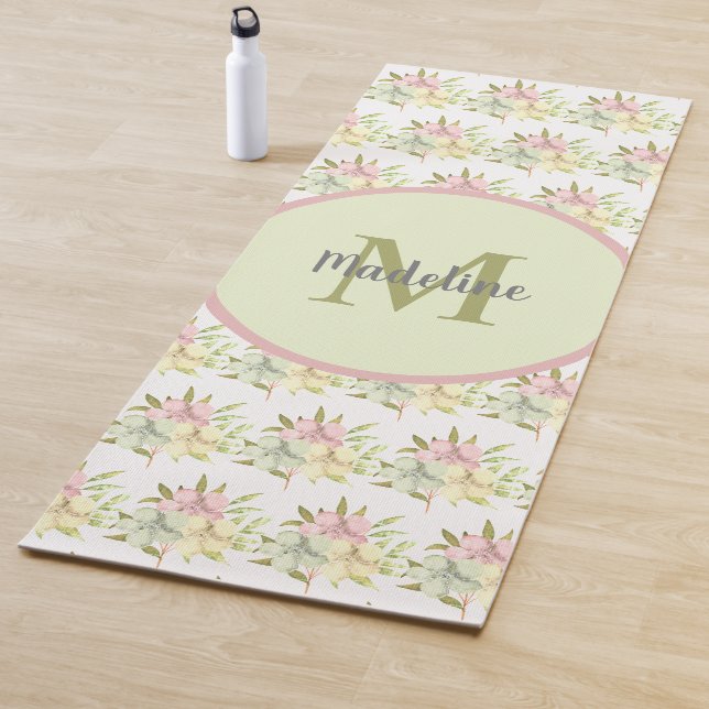 Niedliche Pasta Floral Monogramm Yogmata Yogamatte (Beispiel)