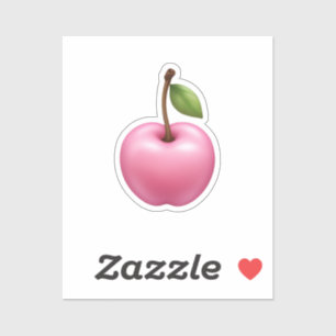 Niedliche Pasta Pink Cherry Emoji Art Aufkleber