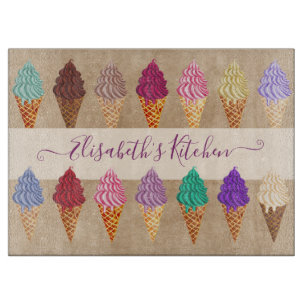 Niedliche Pasta Wasserfarbe Eiscreme Individuelle Schneidebrett