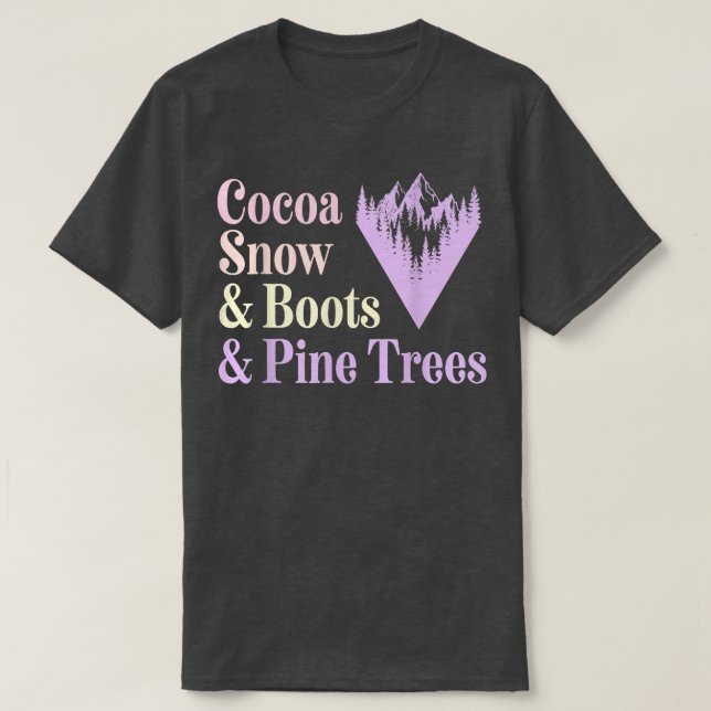 Niedliche Pastel Ästhetische Winterkakaostiefel Sc T-Shirt (Design vorne)
