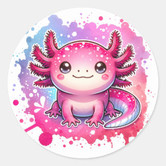 Niedliche Pastel Axolotl Neues Design Runder Aufkleber