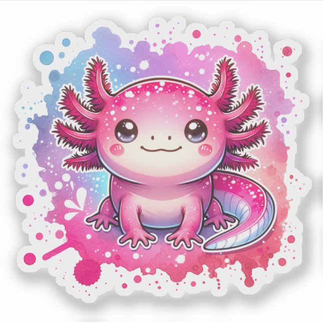Niedliche Pastel Axolotls Neue Designs Vinyl St. Aufkleber (Vorderseite)