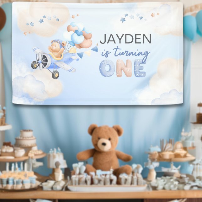Niedliche Pastel Blue Brown Baby Bear verwandelt e Banner (Von Creator hochgeladen)
