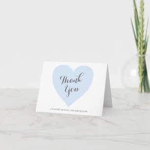 Niedliche Pastel Blue Heart Boy Baby Dusche Dankeskarte