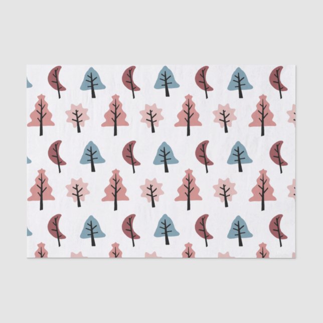 Niedliche Pastel Cookie Weihnachtsbaum Pattern Url Seidenpapier (Vorderseite)